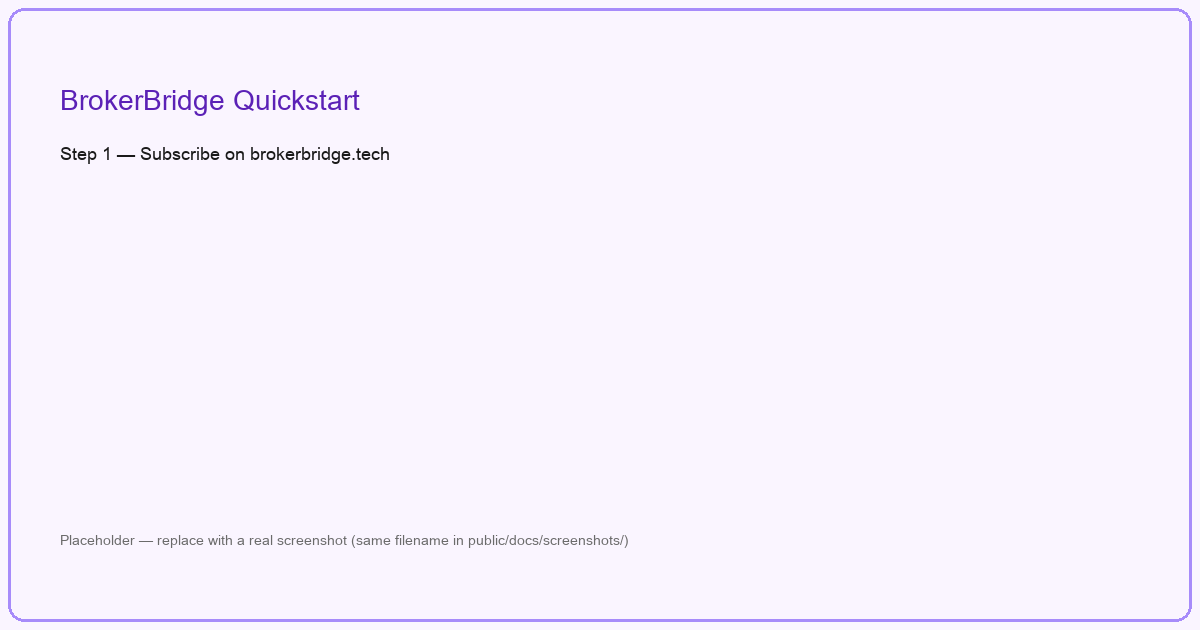 BrokerBridge checkout page with monthly and annual plans