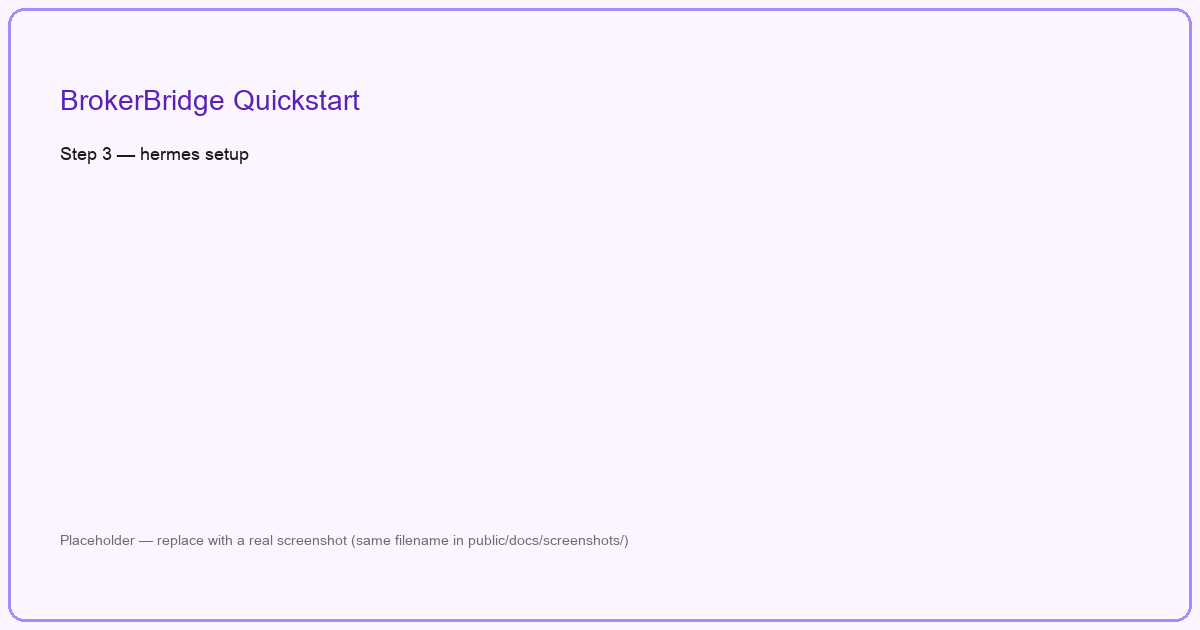 BrokerBridge installer setup form