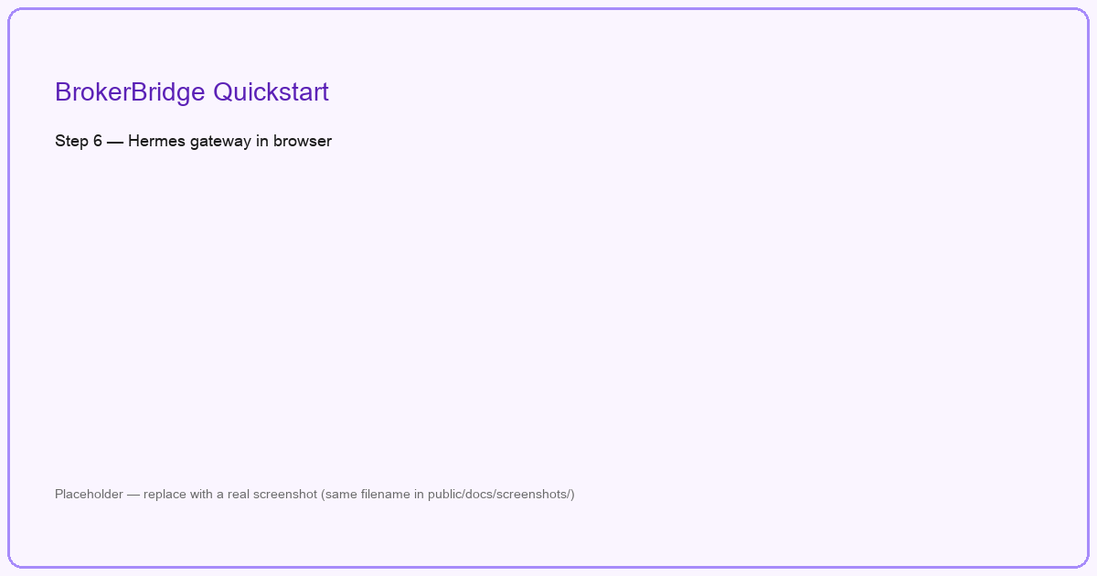 BrokerBridge app open in local browser